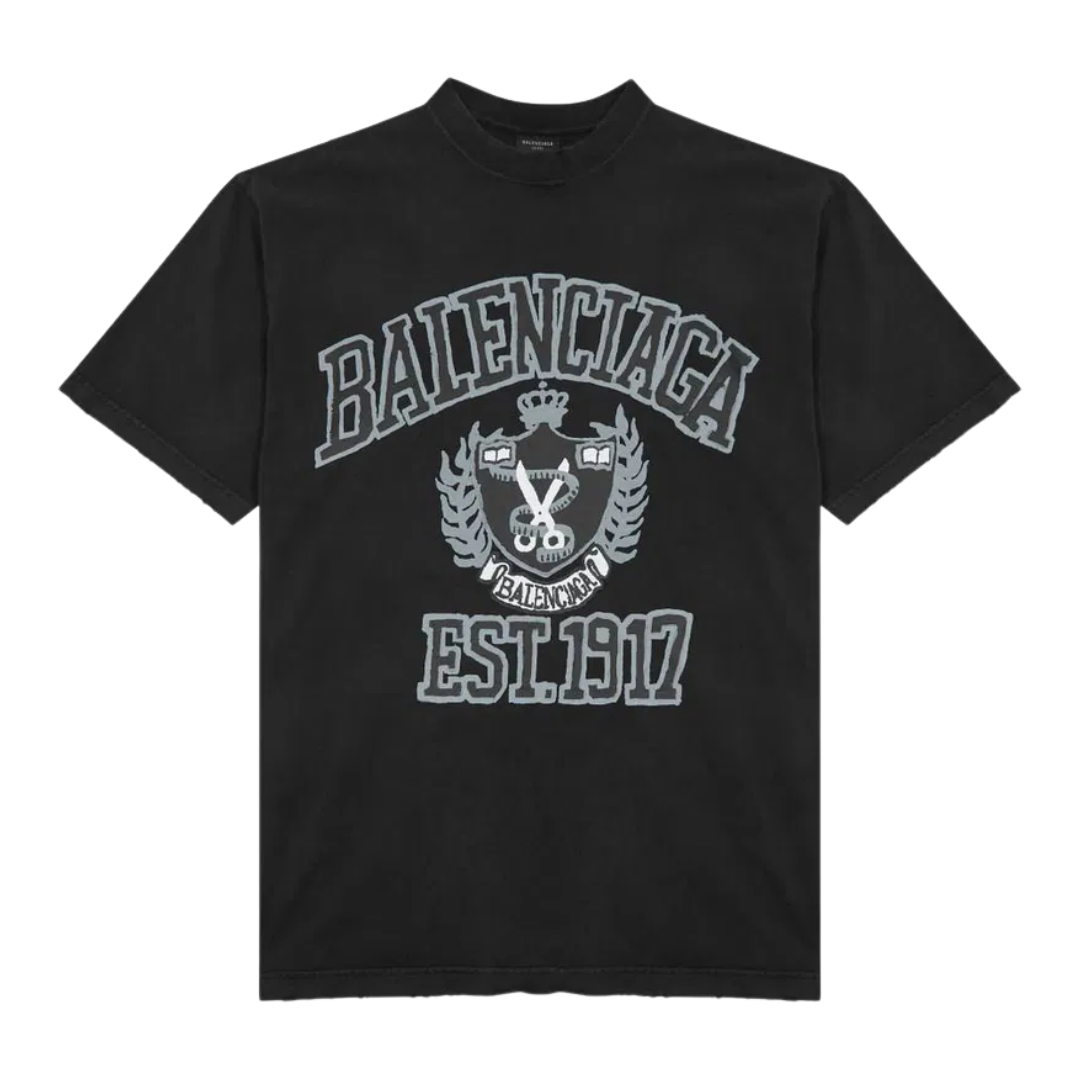 Balenciaga College Printed Cotton T-Shirt