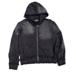 Plain Rhime stone Zip Up Hoodie