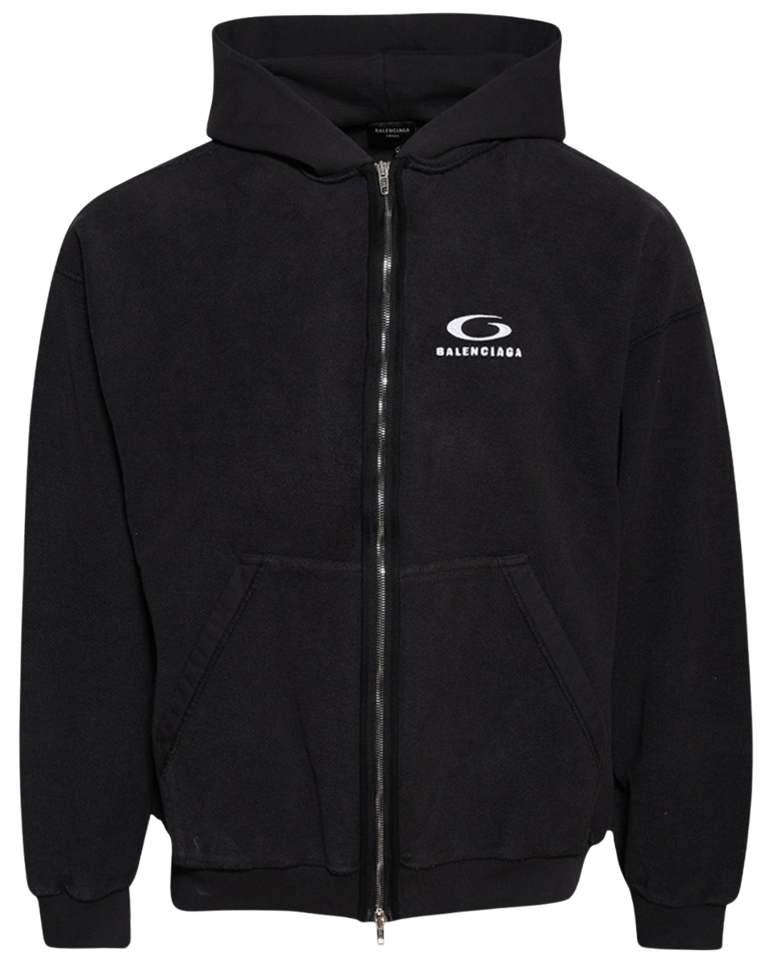 Balenciaga logo embroidered zip-up hoodie