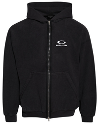 Balenciaga logo embroidered zip-up hoodie