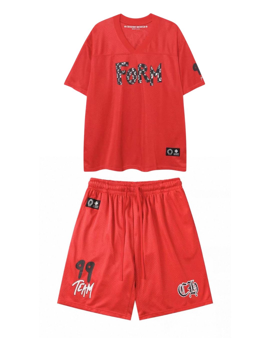 Chrome Hearts mesh football red set