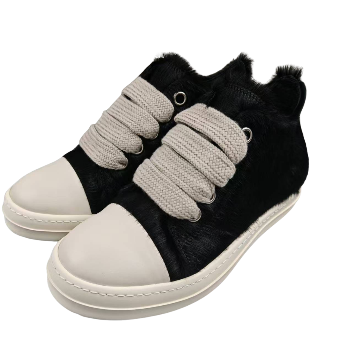 Rick Owens Fur Low Jumbo Lace Sneaker
