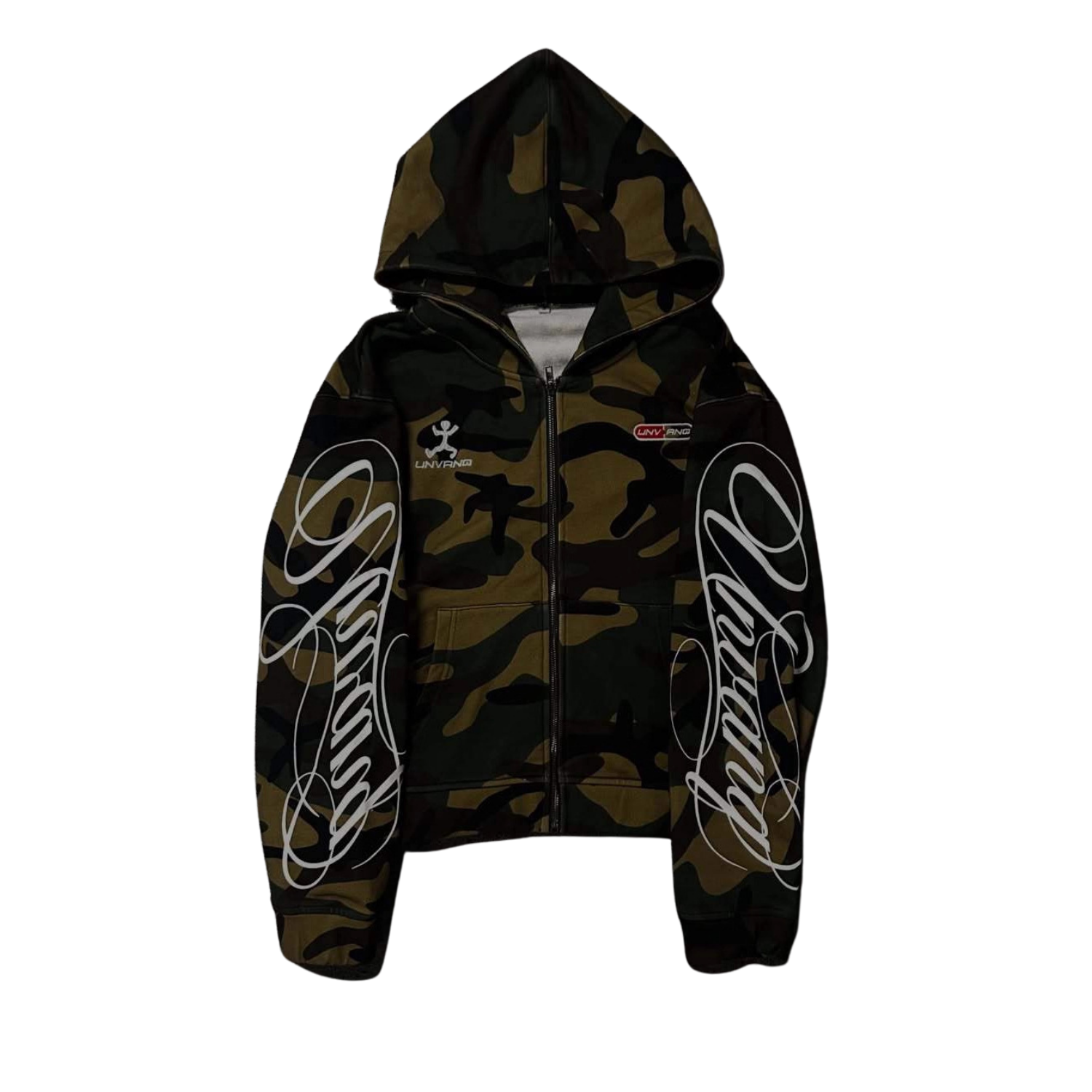 Caligraphy Camo Zip up Hoodie