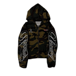 Caligraphy Camo Zip up Hoodie