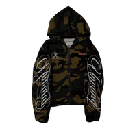 Caligraphy Camo Zip up Hoodie