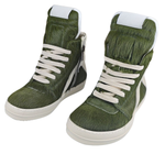 Rick Owens Geobaskets Green Fur Sneaker