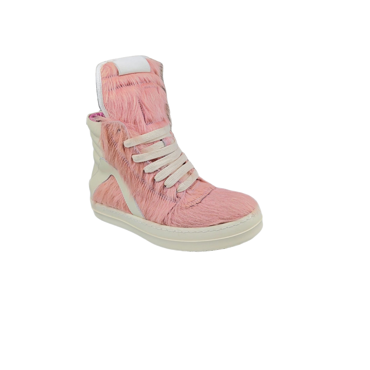 Rick Owens Geobaskets Pink Fur Sneakers