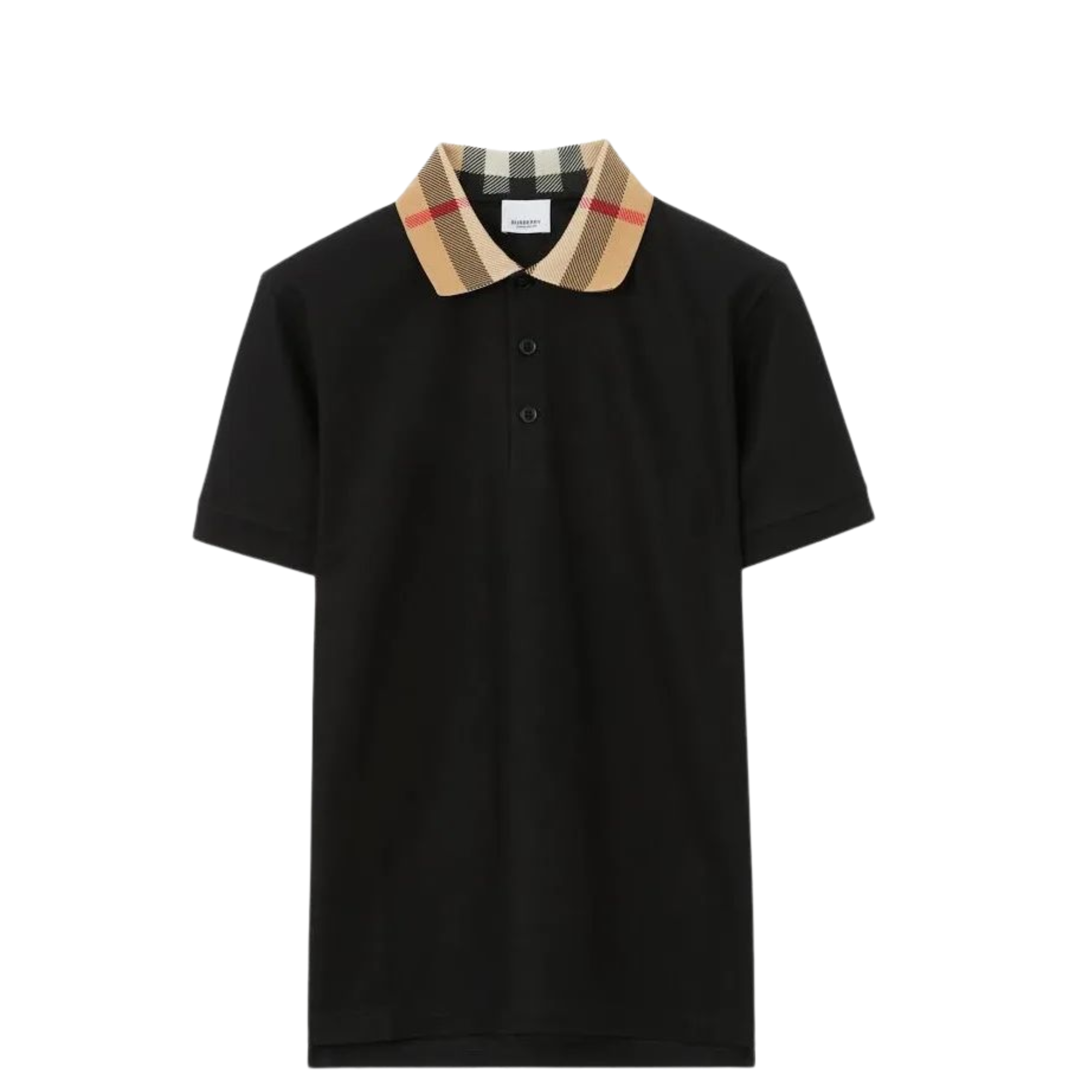Burberry black polo shirt with check collar
