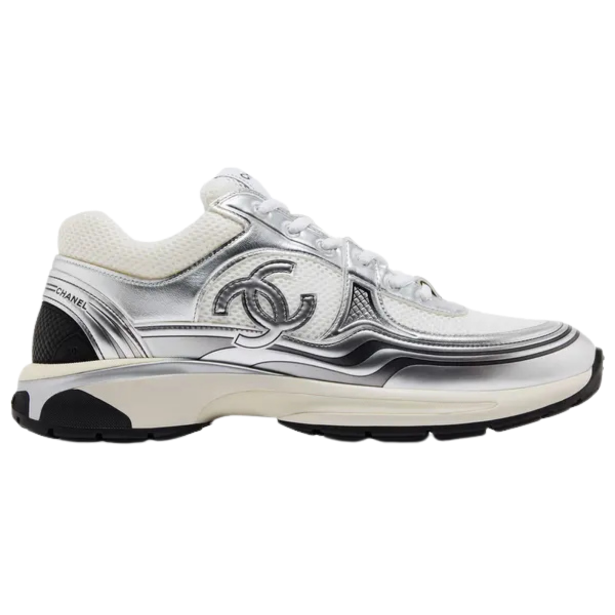 Chanel CC Sneaker silver white