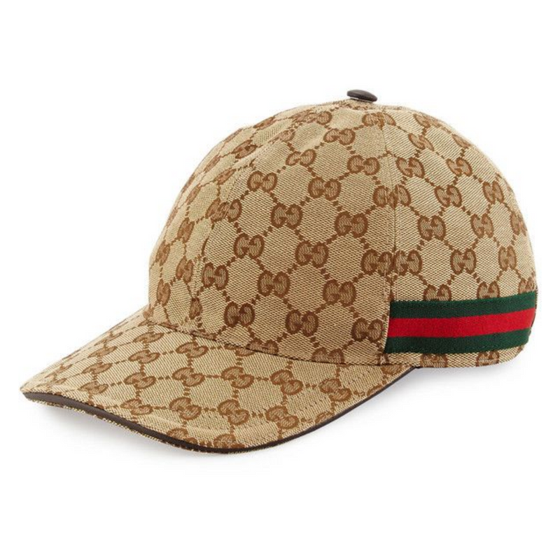 Gucci beige GG Web stripe cap