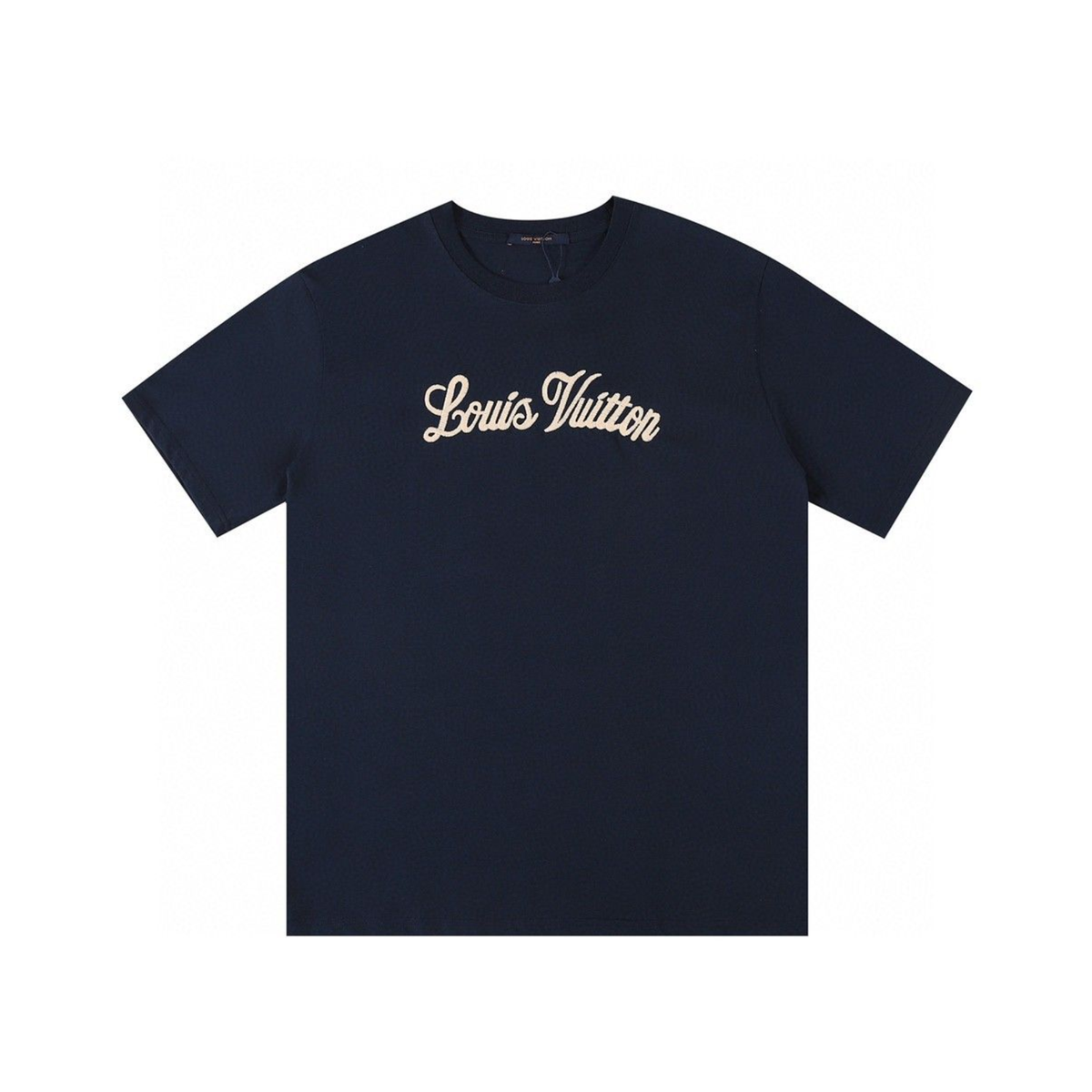Louis Vuitton embroidered logo black T-shirt