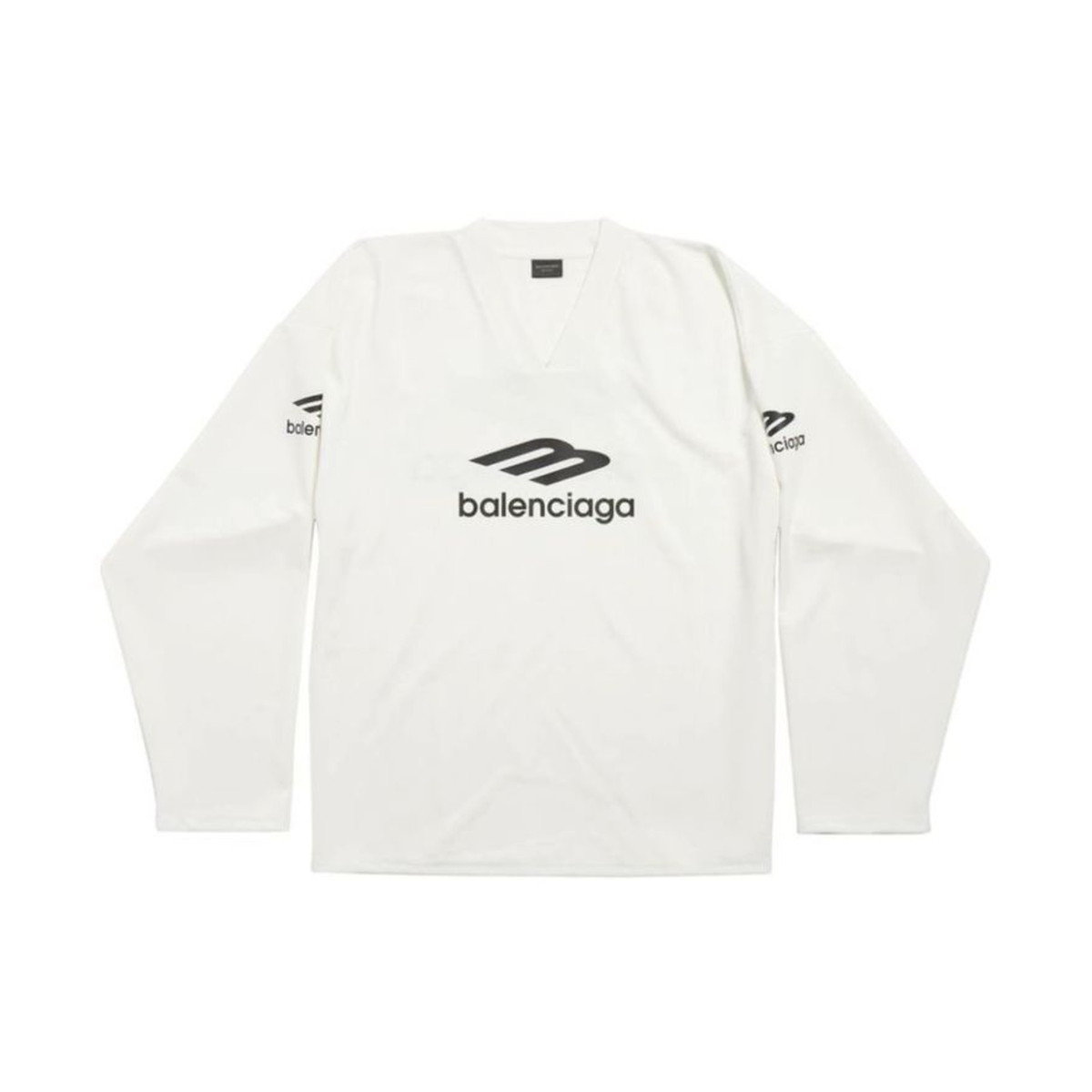 Balenciaga logo white long-sleeve T-shirt