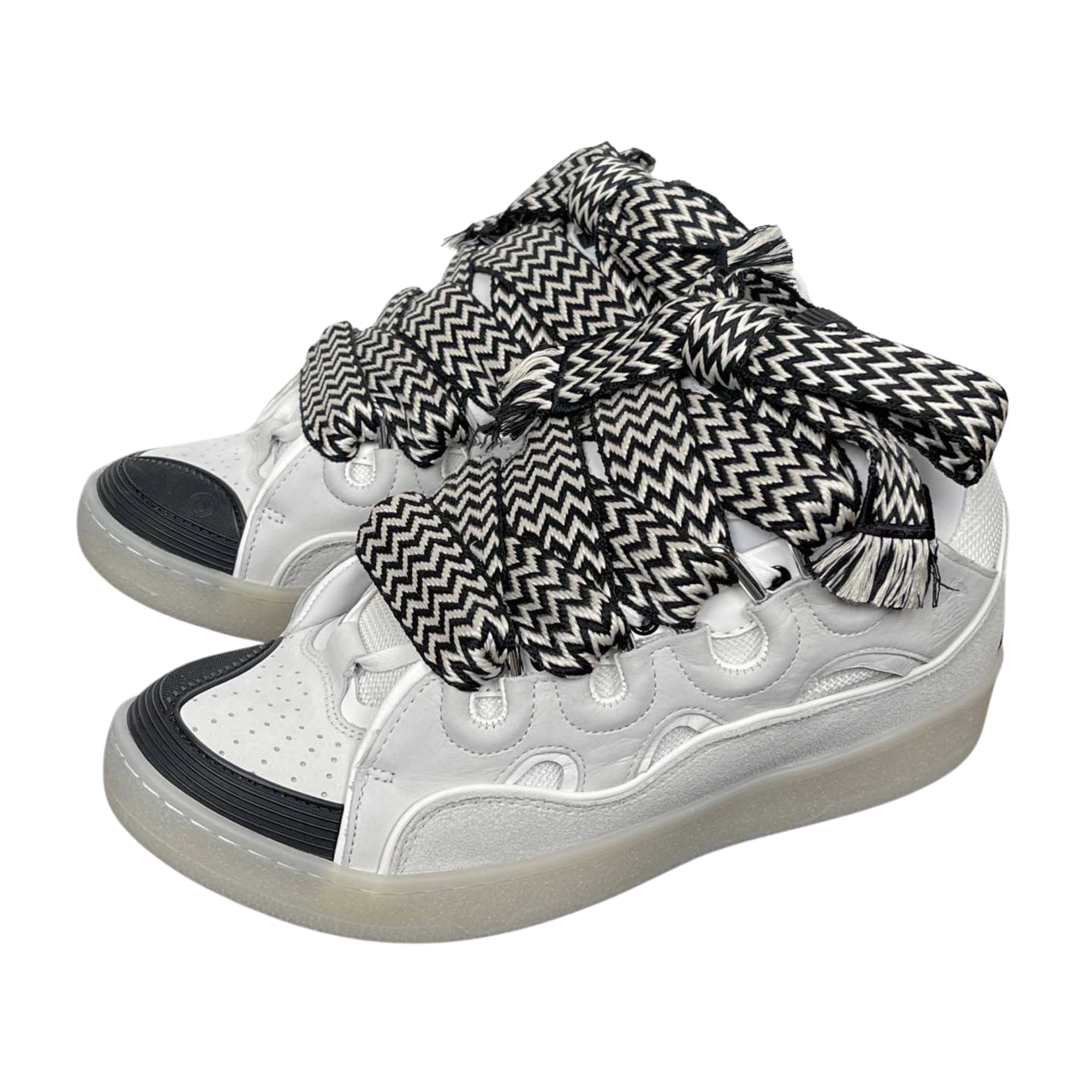 Oversized Rope Lace Sneaker white black